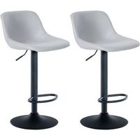 set de 2 taburetes de bar loft simil cuero gris 49x43x79 cm clp
