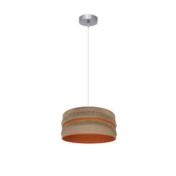 Colgante natalia 1xe27 niquel/saco-naranja regx30x30 cm