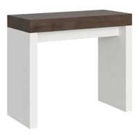 consola extensible 90x40300 cm roxell mix tapa nogal - patas fresno blanco