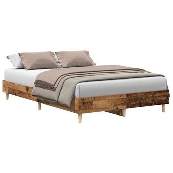 Estructura De Cama Sin Colchón Madera Vieja 120x190 Cm Madera Vidaxl