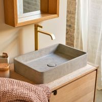 lavabo rectangular de hormigon gris an 505 cm