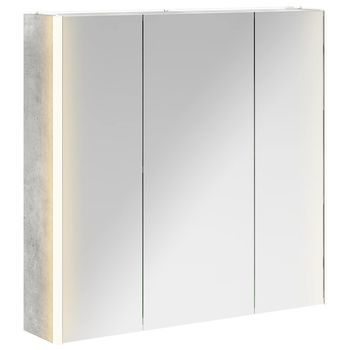 Armario Con Espejo De Baño Gris Concreto 73.5 X 15.5 X 70 Cm Vidaxl