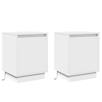 Pack 2 Uds Mesita De Noche | Armario De Noche | Mesa De Noche 39 X 34,5 X 50 Cm Madera De Ingeniería