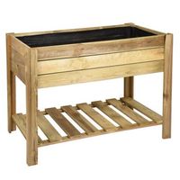 huerto urbano madera natural rectangular - faura