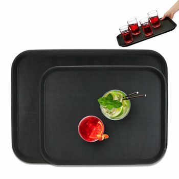 Juego De 2 Bandejas Para Servir - Black - 4.5x59x45.7cm