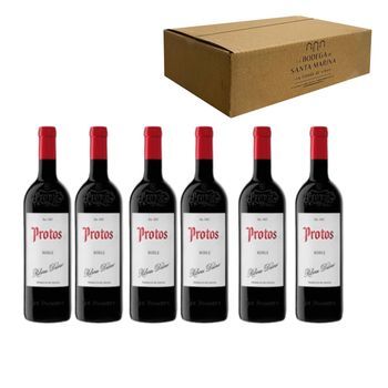 Protos Roble - 100% Tempranillo - 6 Meses En Barrica De Roble - 14% Alcoh - Pack 6 Botellas 75 Cl - 14% Vol.