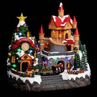 luz de pueblo mansion de papa noel 33 led l31cm musical