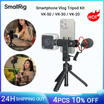 SmallRig-Kit de trípode para teléfono inteligente Vlog, versión avanzada de VK-50/VK-20/VK-30, con tornillo de 1/4 