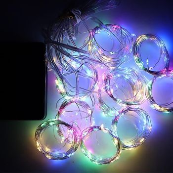 Cadena De Luces Led Con Energía Solar Para Exteriores, Decoración Navideña, Luces De Hadas