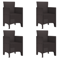 sillas de jardin 4 unidades ratan sintetico marron cfw406693
