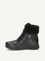 caprice bootie black made of leather and synthetic without heel size 40