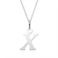 cadena letra x plata 925