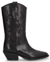 de alpe bota cowboy de piel con tacon cubano negro