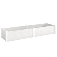outsunny huerto elevado de plastico ensamblable macetero con montaje diy mini invernadero 197 x 54 x 33 cm blanco   aosom espana