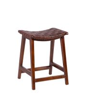 taburete alto de madera marron