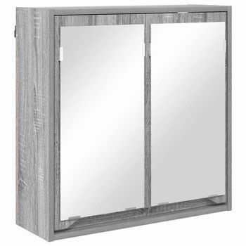Armario Con Espejo De Baño Gris Sonoma 60 X 20 X 60 Cm Vidaxl