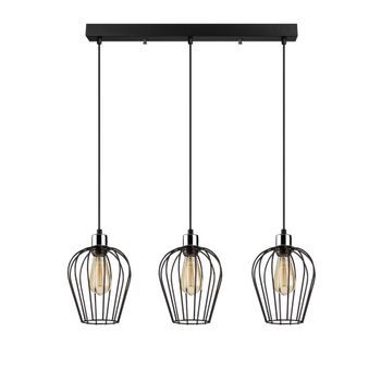 Lámpara De Techo Tel-6701 Negro Hierro 70x20x115 Cm