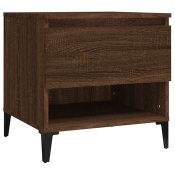 Mesa Auxiliar | Mesita Auxiliar | Mesa De Café Madera Contrachapada Roble Marrón 50x46x50 Cm