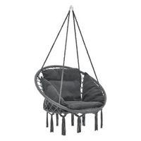 hamaca silla colgante con cojin de asiento kailua algodon poliester gris oscuro casapro