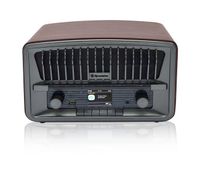 roadstar hra-270dbt radio portatil vintage digital dabdabfm bluetooth usb stereo aux-in despertador alarma dual  madera