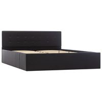 cama matrimonial  cama para adulto  cama canape hidraulica cuero sintetico negra 140x200 cm