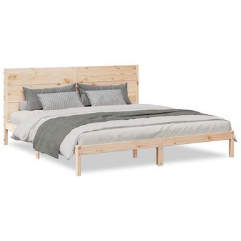 Cama Matrimonial | Cama Doble | Cama Extralarga Sin Colchón Madera Maciza 200x220 Cm Cfw34031