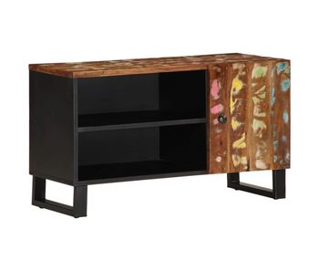 Mueble tv - mesa de tv madera reciclada y madera contrachapada 80x33x46cm