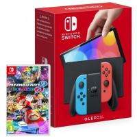 nintendo switch oled azul neonrojo neon  mario kart 8 deluxe nintendo switch