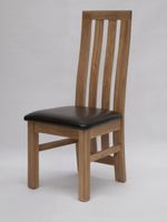 paris bycast leather solid oak dining chairs