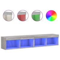 muebles de tv con luces led 2 uds gris sonoma 80x30x30 cm vidaxl