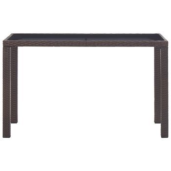 Mesa De Jardín | Mesa De Exterior De Ratán Sintético Marrón 123x60x74 Cm