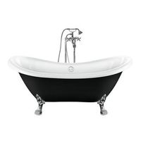 banera con patas darlington negra 175 cm patas leon cromadas