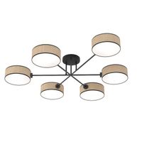 lampara de techo lorix ratannegro 6 luces