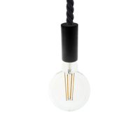 lampara de techo de madera pintada de negro y cordon de 24 mm