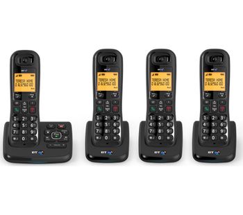 BT XD56 Cordless Phone with Answering Machine - Quad Handsets