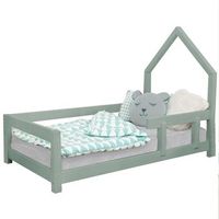 cama cabana infantil 140 x 200 verde salvia 1