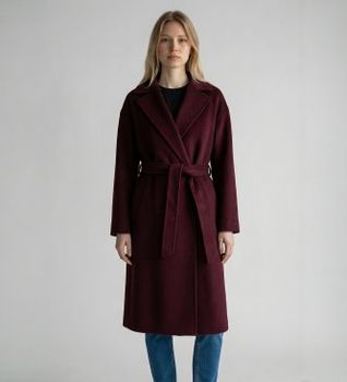 Weekend Max Mara para mujer. 2615011011600 Abrigo Civada granate (46), Casual, Lana