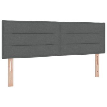 Cama Tapizada 203x160x88 Cm Madera Tratada, Madera Maciza De Pino - Gris