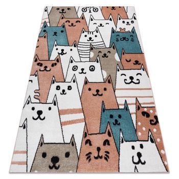 Alfombra Fun Gatti Para Niños, Gatos Animales Rosado 280x370 Cm