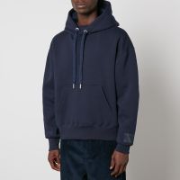 ami tonal logo cotton-jersey hoodie - s