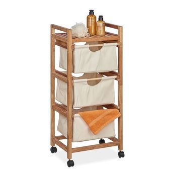 Estantería De Baño Con 3 Cestas Para La Ropa En