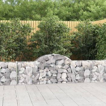 Cestas Gaviones 2 Piezas | Gavión Para Piedras | Gavión Decorativo Forma De Arco Hierro 200x30x60/80 Cm Cfw893100