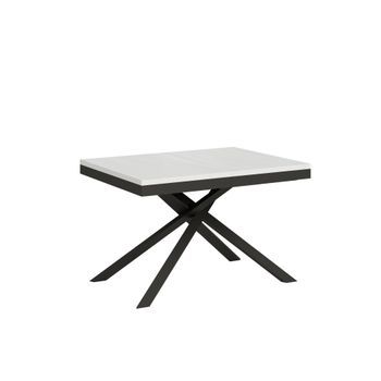 Mesa Extensible 90x120/380 Cm Karida Evolution Fresno Blanco Estructura Antracita