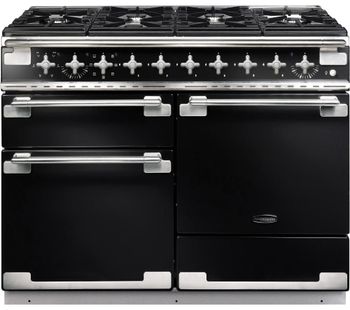 RANGEMASTER Elise 110 Dual Fuel Range Cooker - Black & Chrome, Black