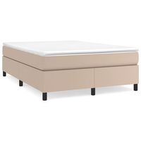 cama matrimonial  cama para adultos  estructura cama box spring cuero sintetico capuchino 140x190 cm