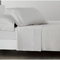 juego de sabanas saten algodon egipcio 300 gris perla  cama 200