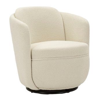 Sillón Giratorio De Tela Crema 70x72x75 Cm