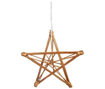Estrella de mimbre en tono cobre de 70x70x5 cm