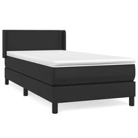 cama tapizada 203x93x88 cm vinilo - negro