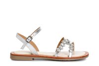 sandalias gilda de piel laminada con accesorio de strass silver 37